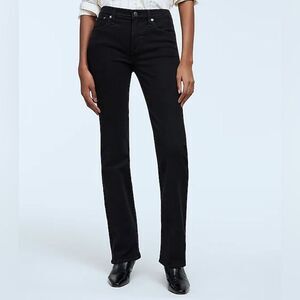 Madewell NWT Petite Kick Out Full-Length Jeans Size 28P in Black Frost